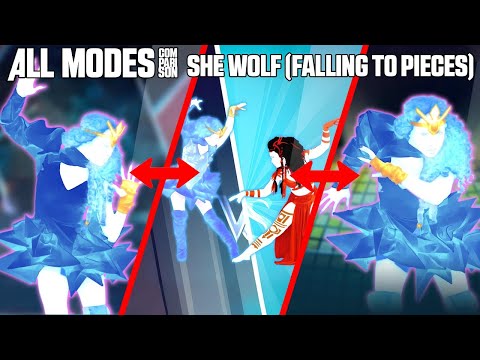 JUST DANCE COMPARISON - SHE WOLF (FALLING TO PIECES [ALL MODES]
