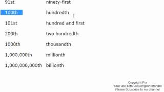 Ordinal Numbers in English part 3 English For Beginners