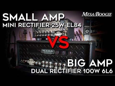 Mesa/Boogie Dual Rectifier VS Mini Rectifier! (100W 6L6 vs 25W EL84)