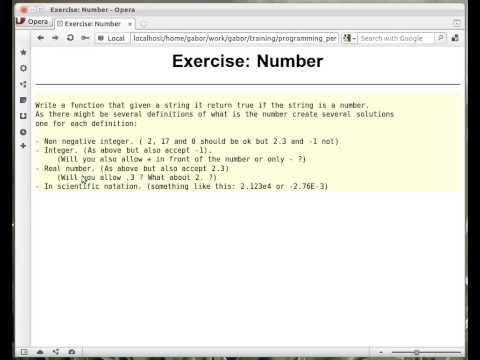 Beginner Perl Maven tutorial: 9.6 - Exercise: match number with regex