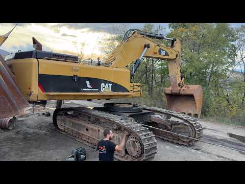 Cutting In Half The Cat 385C Excavator & Replace the Swing Ring - Labrianidis Mining Works - 4k
