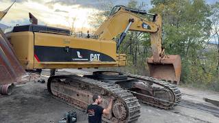 Cutting In Half The Cat 385C Excavator & Replace the Swing Ring - Labrianidis Mining Works - 4k