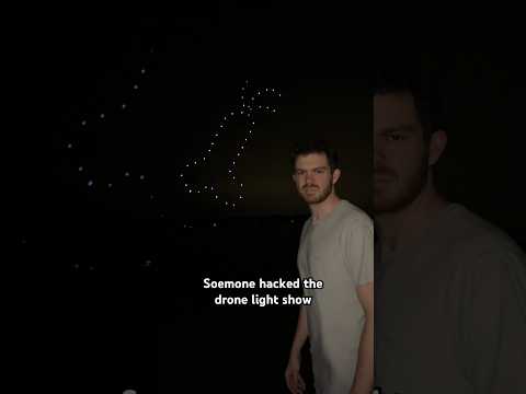 Someone hacked the drone light show #dronelightshow #fireworks