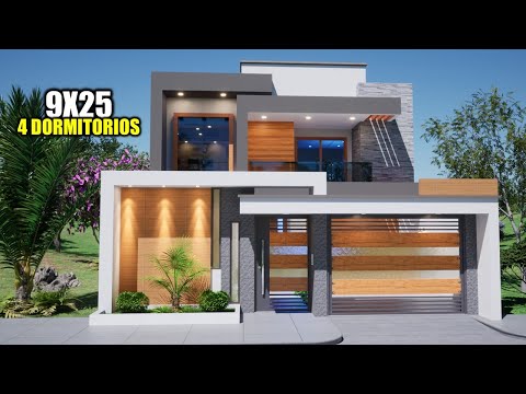 CASA MODERNA - MODERN HOUSE DE DOS PISOS 9X25 4 DORMITORIOS (RVL CASAS 2022)