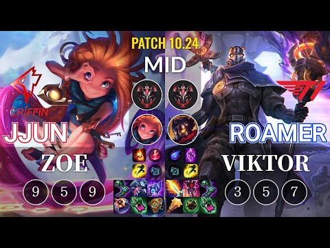 GRF jjun Zoe vs T1 Roamer Viktor Mid - KR Patch 10.24