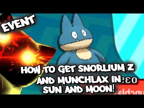 How To Get SNORLIUM Z + MUNCHLAX in Pokémon Sun & Pokémon Moon | Mystery Gift | Snorlax Z Crystal