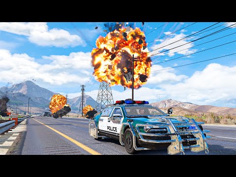 GTA 5 THE FUTURE CAR CP77 HIGH SPEED CRASHES  - SUPER CINEMATIC PICTURE WITH SLOW MO ep.70