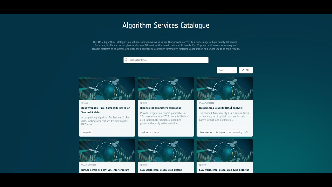 APEx Algorithm Services Catalogue