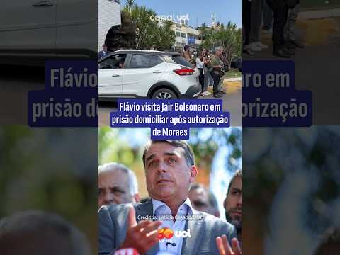 Flávio visita Jair Bolsonaro em prisão domiciliar após autorização de Moraes; vídeo