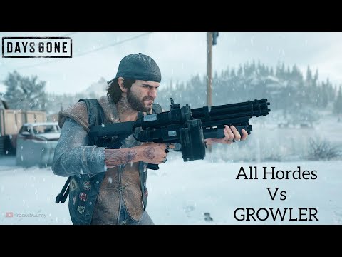 All Hordes vs Growler (Machine Gun) | Takedown All 40 Hordes - Days Gone