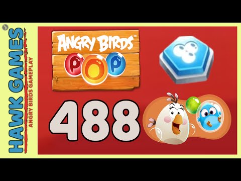 Angry Birds Stella POP Bubble Shooter Level 488 - Walkthrough, No Boosters
