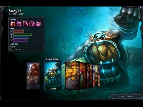 Scuba Gragas Skin Spotlight Gameplay 1080p HD League Of Legends