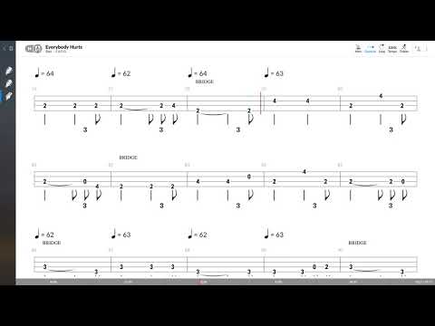 R.E.M. - Everybody Hurts (BASS TAB PLAY ALONG)