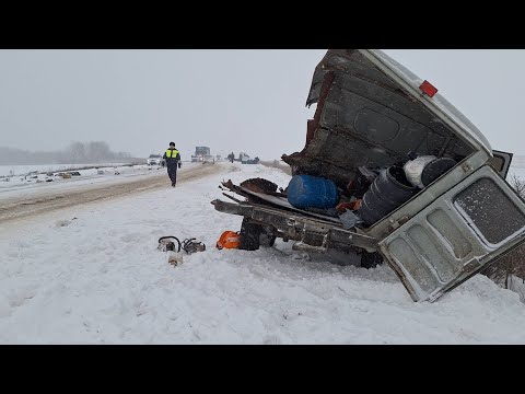 Буханка пошла на обгон в метель. Real Video