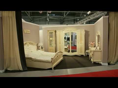 Спальня 6 предм. 4дв./1,8 "Адриано" (Бежевый/Золото) (ЛМДФ/Лак/Шелкография/Бархат) /Sk/Af