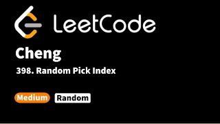 YouTube video 'LeetCode 398. Random Pick Index'