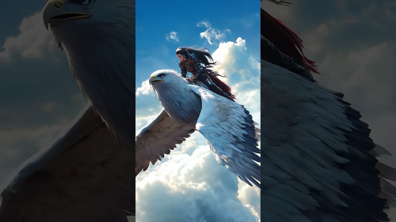 🦅 Soaring Above the Clouds ⚔️ | Epic Sky Warrior Fantasy ✨ #aiart #livewallpaper