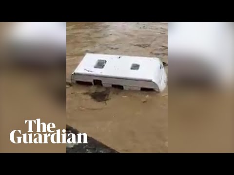 Floods sweep away caravan in southern France