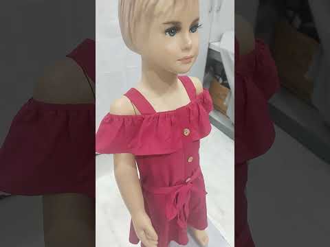 Plain girls pink cotton dress, size: 26