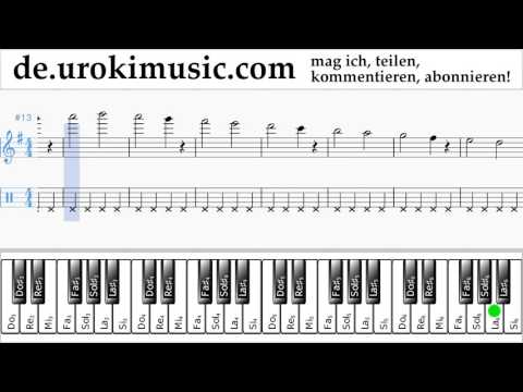 Klavierunterricht (rechte Hand) J. Balvin, Willy William - Mi Gente Noten Lernen Teil#1 um-i995