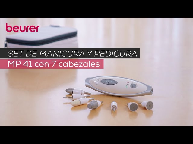 Vídeo relacionado con Beurer MP 41 Set de manicura y pedicura profesional, torno para uñas con 7 accesorios, luz LED, rotación derecha/izquierda, 2 velocidades, bolsa incluida