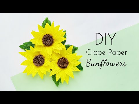 How to Make Sunflower from Crepe Paper | Paper Flower Tutorial