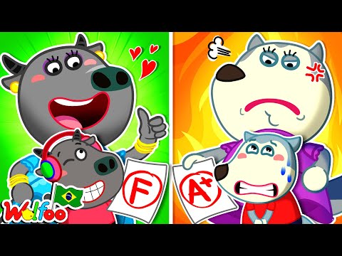 Bom Aluno vs Mau Aluno - Wolfoo Quer Ser Bom Aluno | Bons Hábitos | @wolfooemportuguesoficial