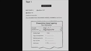 Dreamtime Travel Agency With Answers | IELTS LISTENING Section-1