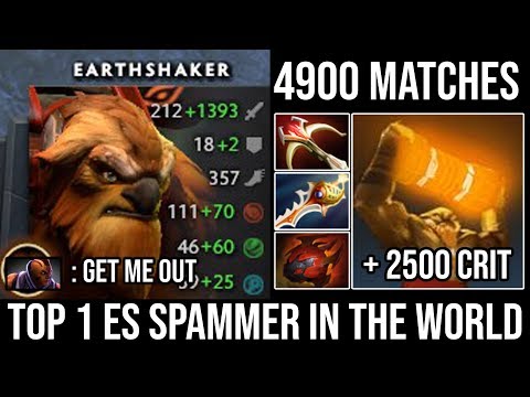 World Top 1 Earthshaker Spammer + 4900 Matches | WTF One Man Echo Slam with 2500 Crit Daedalus Build