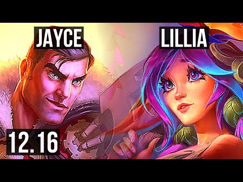 JAYCE vs LILLIA (TOP) | 13/1/4, 8 solo kills, 2.4M mastery, 800+ games | EUW Diamond | 12.16