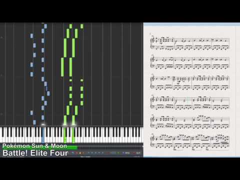 Battle! Elite Four - Pokémon Sun & Moon (Synthesia Piano Tutorial)