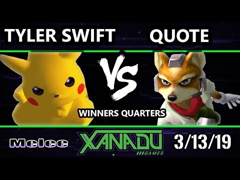 S@X 293 SSBM - Tyler Swift (Pikachu)  Vs. Quote (Fox) - Smash Melee Winners Quarters