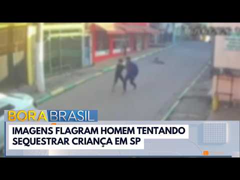 Imagens flagram homem tentando sequestrar criança em SP | Bora Brasil