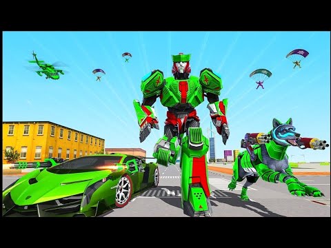 Futuristic Flying Robot Car Transform City War - Android iOS Gameplay
