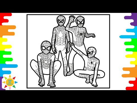 Different Versions Of Spider-Man Coloring Page | Spider-Man Coloring |  Elektronomia - Collide