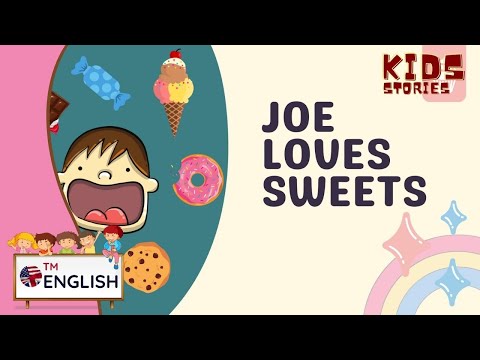 Joe adora doces 🍬🍩🍫História infantil ESL para aprender inglês | História de inglês elementar 👍História divertida em inglês