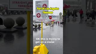 SOAKED! Boarding Cruise Ship in the Pouring Rain At Port of Los Angeles #cruiseship #travel  #shorts