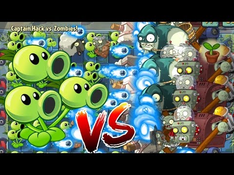 Plants vs Zombies 2 Epic Hack : Ultra Fire Threepeater vs Dark & Prime Gargantuar
