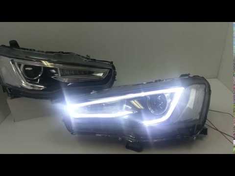 LED DRL Projector Headlight with Sequenital Blinker for 07-16 Mitsubishi Lancer CJ VR EVO X
