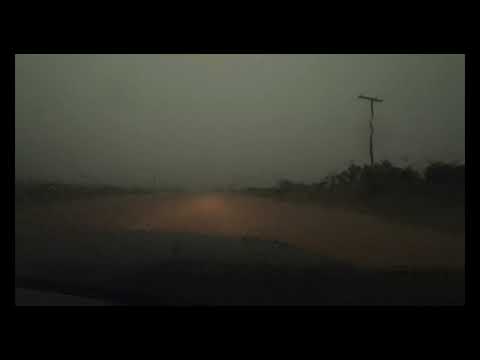 Flash Flood washes out road (Post, Tx)