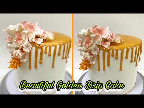 Easy Golden Drip Cake Tutorial for Everyone at Home