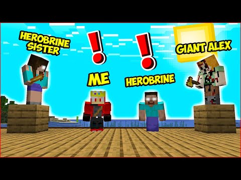 Mind-Blowing Encounter: Herobrine and Giant Alex in Spooky Minecraft!