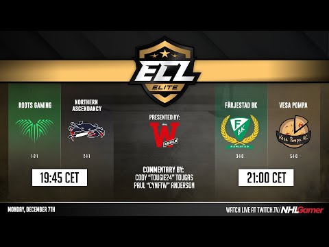 Roots Gaming vs Northern Ascendancy & Färjestad BK vs Vesa Pompa - ECL 11 (Elite) | NHL 21 EASHL 6s