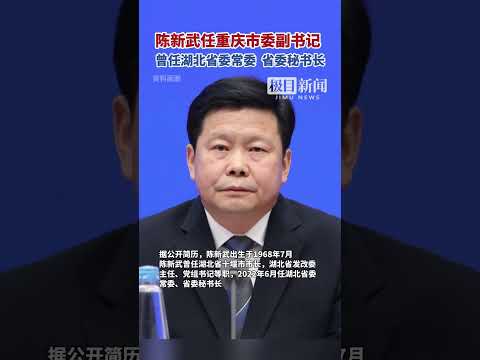 陳新武任重慶市委副書記，曾任湖北省委常委、省委秘書長