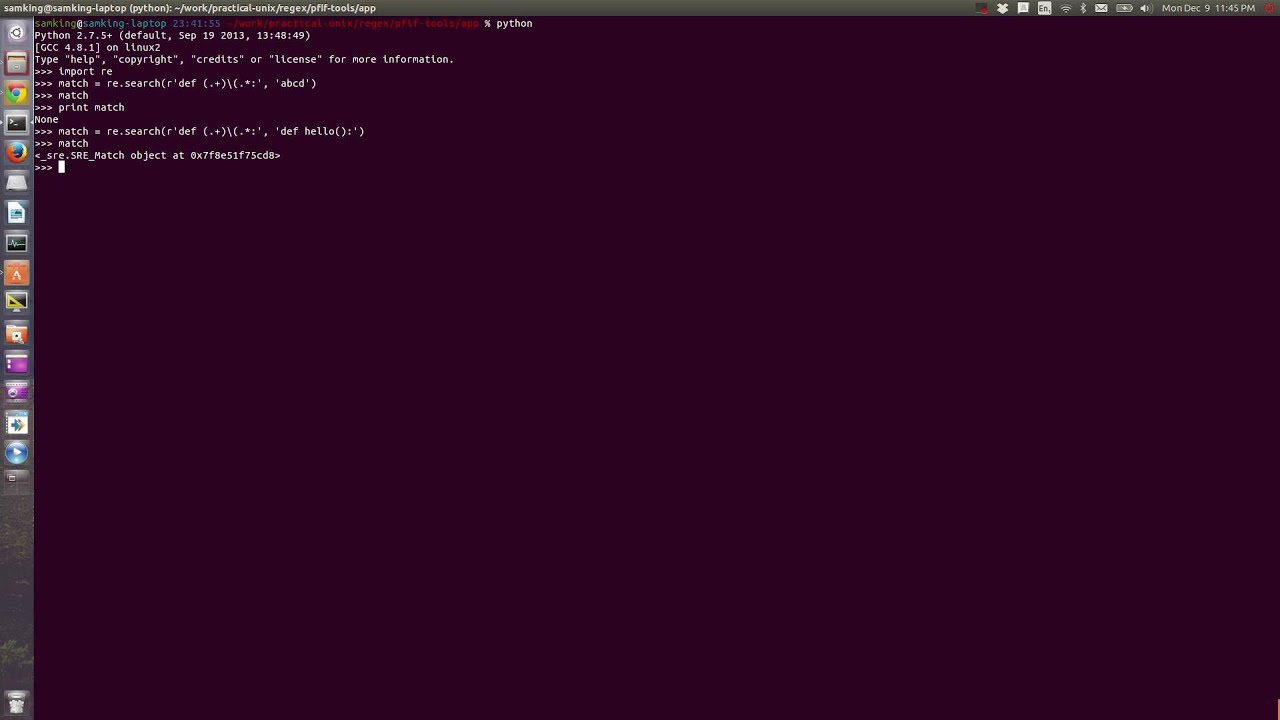 Practical Unix: Regular Expressions 6 - Python
