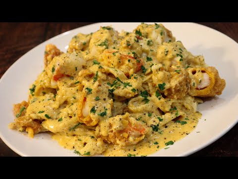 CREAMY FRIED LOBSTER & SHRIMP PASTA | PASTA RECIPES|