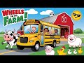Wheels On The Bus Go To The Farm Animals Sounds Learning Song