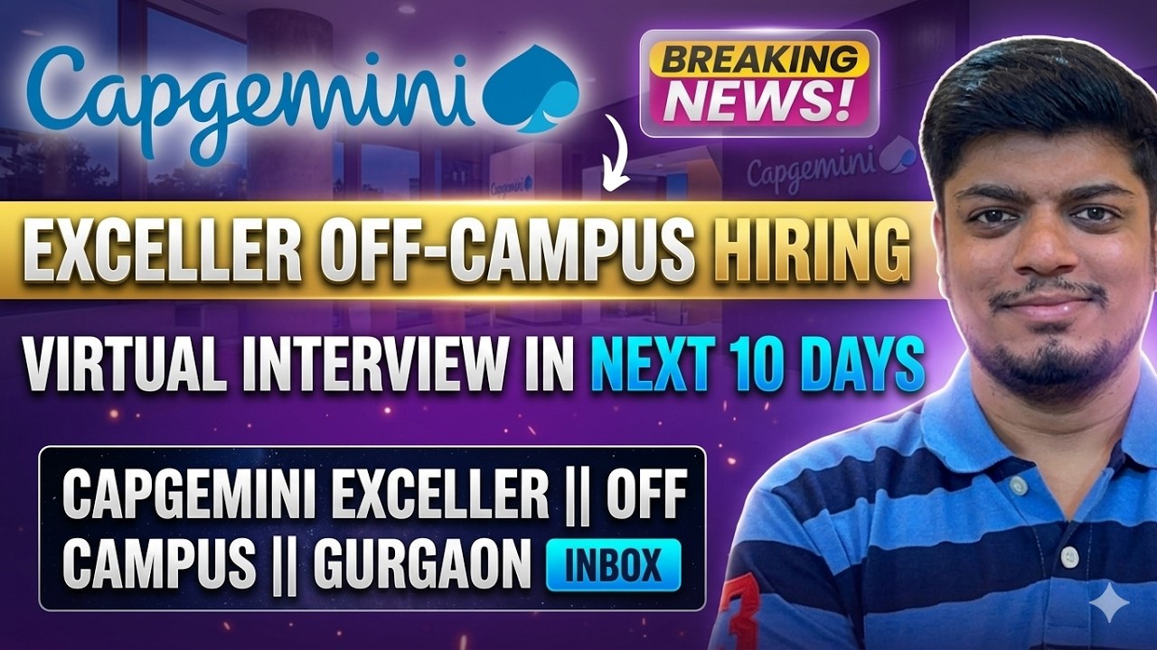 😱Capgemini Exceller Off-Campus Big News | Hiring Process Started | Virtual Interview in Nxt 10 Days