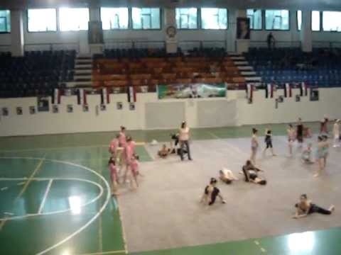 The Girls Warming up Before the Competition- Rhythmic Gymnastics Syria