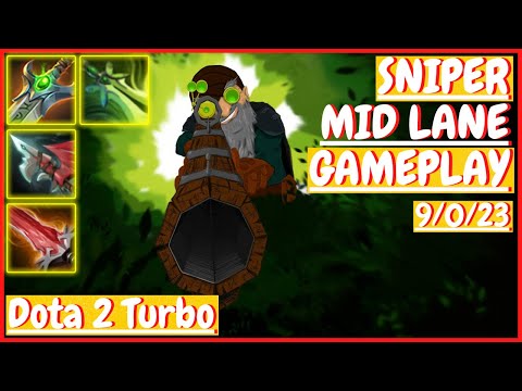 Sniper 9/0/23 [MID LANE] [Gameplay DOTA 2 Turbo] 7.32